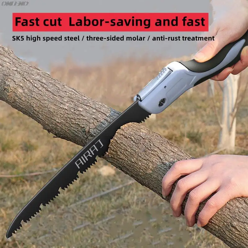 SK5 Steel Blade Folding Saw Woodworking Hand Saw Garden Household Sawing Branches Saw Pruning Folding Saw Wood Cutting Hacksaw