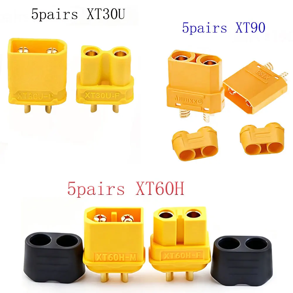 5 Pairs Amass XT30U XT60H XT90 Male Female Connector Plug Lipo Battery Power Connector for Drone FPV Quadcopter RC Car