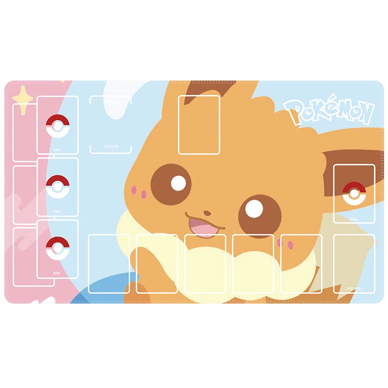 60*35*0.2cm Anime Pokemon GAME PTCG Dedicated Card PlayMat Battle Against Cute Series Pikachu Eevee Gengar Collection Gift Toy