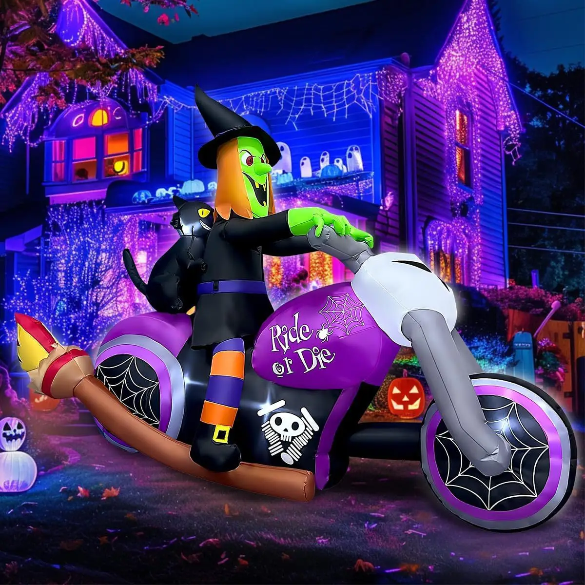 Cross-border new inflatable Halloween witch air model Halloween party decoration supplies courtyard venue