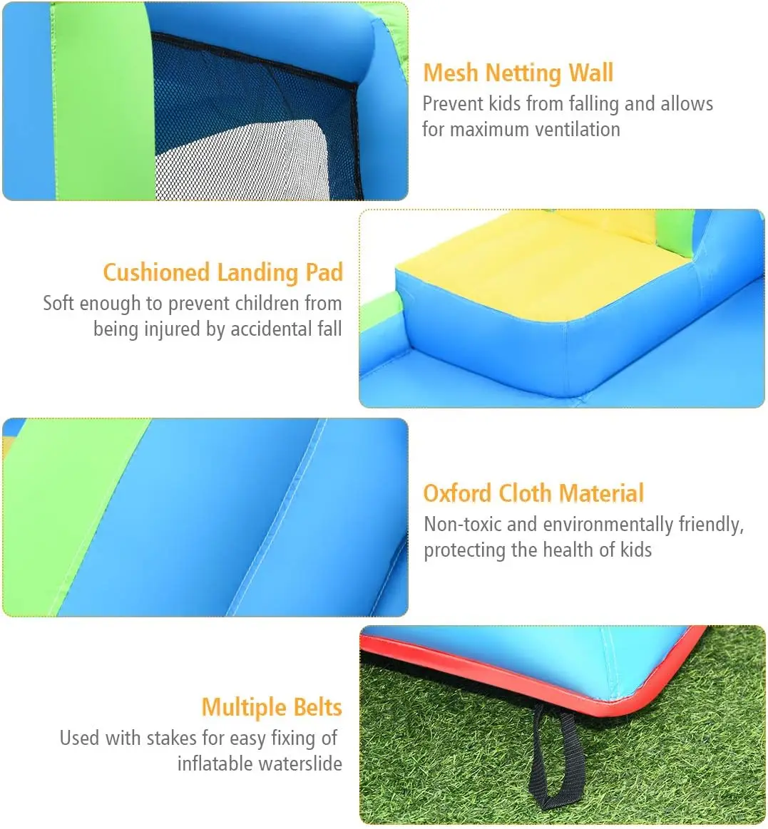 Nadmuchiwana zjeżdżalnia wodna, Mega Park zjeżdżalni dla dzieci na podwórku z długą zjeżdżalnią przygodową, dmuchawą 735w, dmuchawą zjeżdżalnią