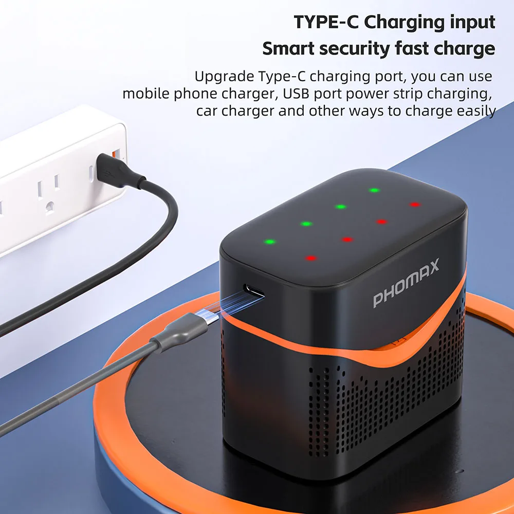 

PHOMAX Lithium ion Battery 8 Slots AA/AAA Charging Charger 1.5V 4200mWh/1100mWh Rechargeable Batteries For Flashlight Microphone