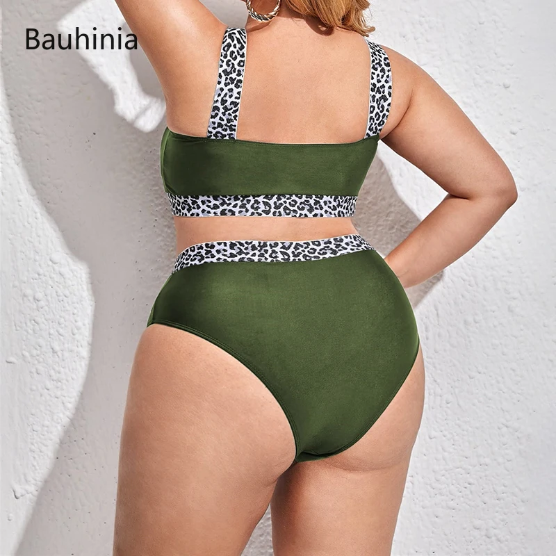 Bauhinia Dames Badmode Met Hoge Taille Push-Up Bikini Set Plus Size Zomer Strand Zwempak Badpak