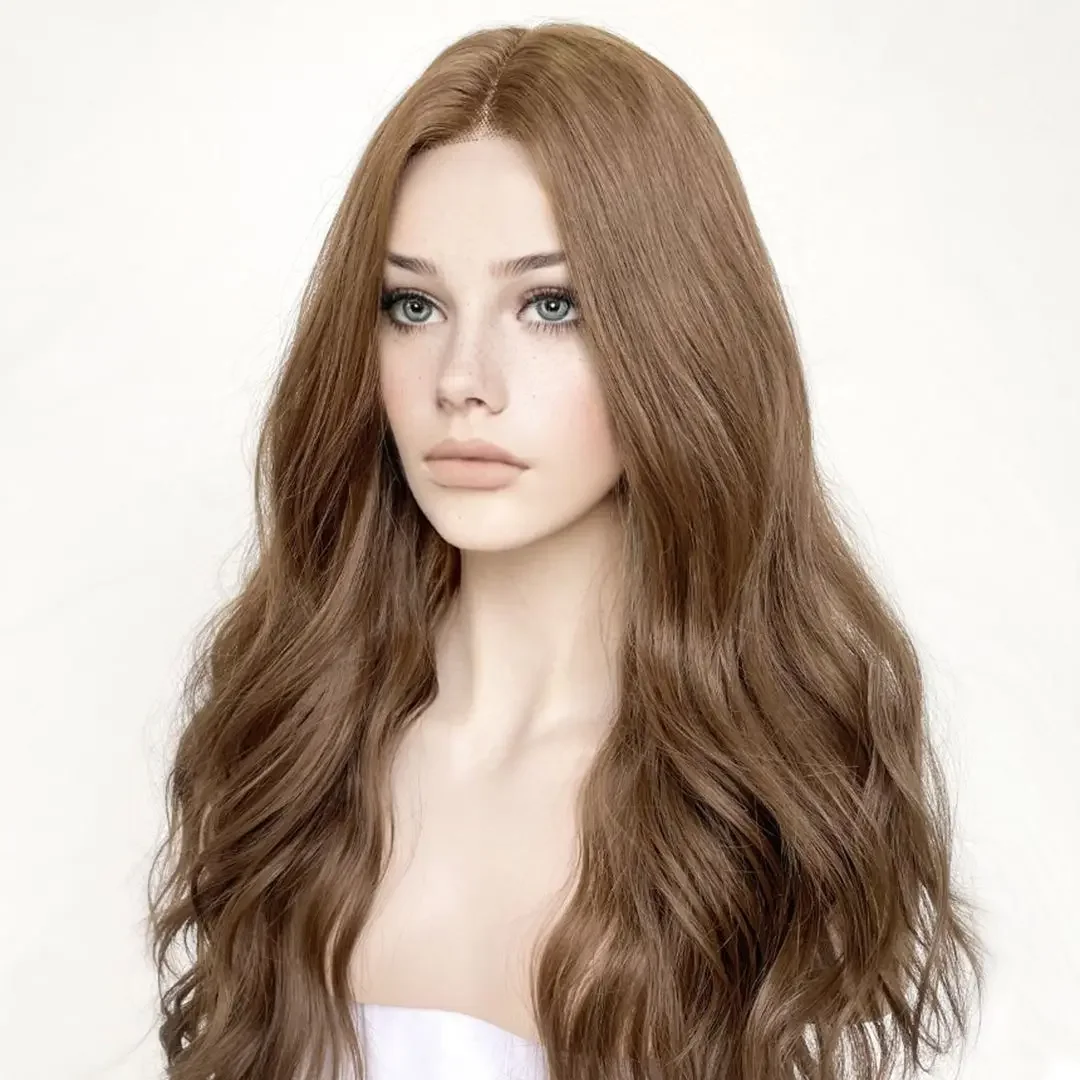 Soft 200Density Blonde Brown Wave HD Lace Jewish 5x5 Silk Base European Human Hair Wig For Women BabyHair Gluelesss Preplucked