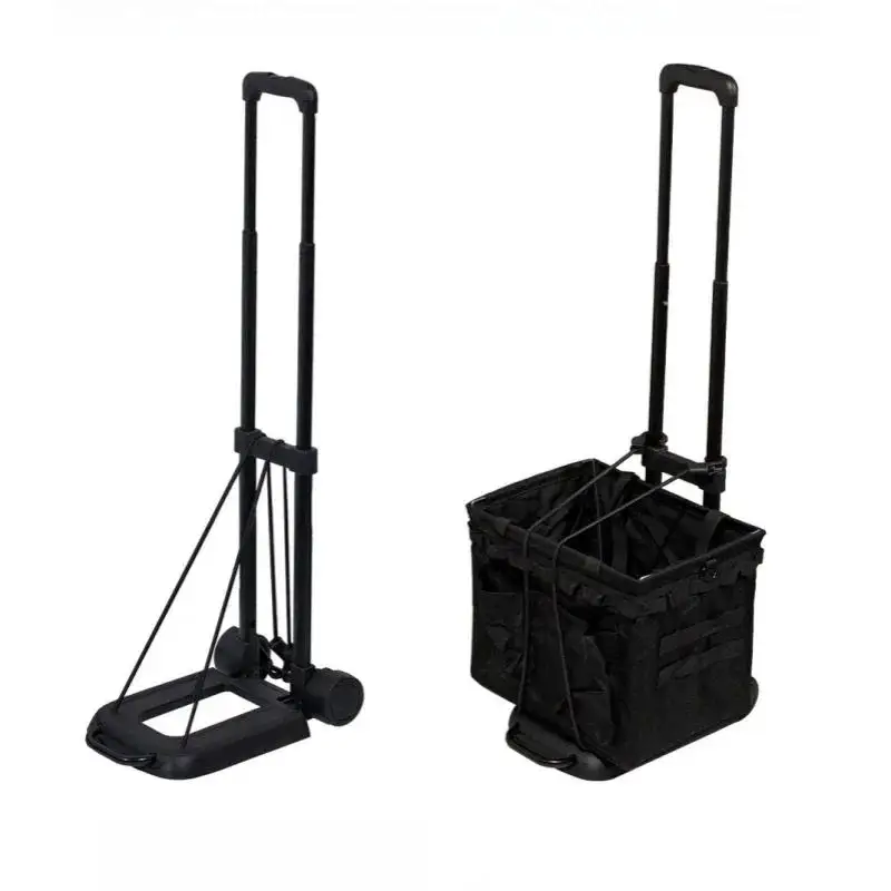 

German-style Luggage Trolley Outdoor Camping Trolley Folding Portable Travel Trolley Retractable Pull Rod Shopping Carts New