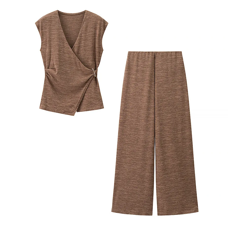 Sommer Neue Stil Lose Pin Qualität Ärmelloses Top Und Hosen Set Europäischen Und Amerikanischen Stil frauen Mode Casual Outfit