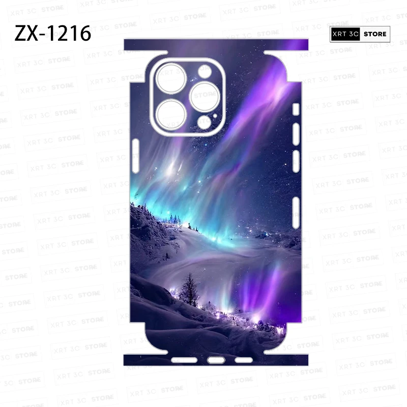 Colorful Skin Sticker for iPhone17 16 15 Pro Max 14 13 12 Phone Sticker Back Film Side Frame Protector (Not Phone Case)