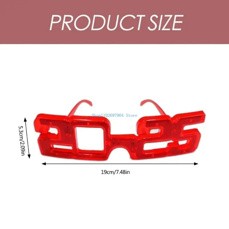 N7YF Leuchtbrille, leuchtet Dunkeln, Brille, 2025, LED-Brille, leuchtendes Spielzeug, Partybrille für Weihnachten, Halloween