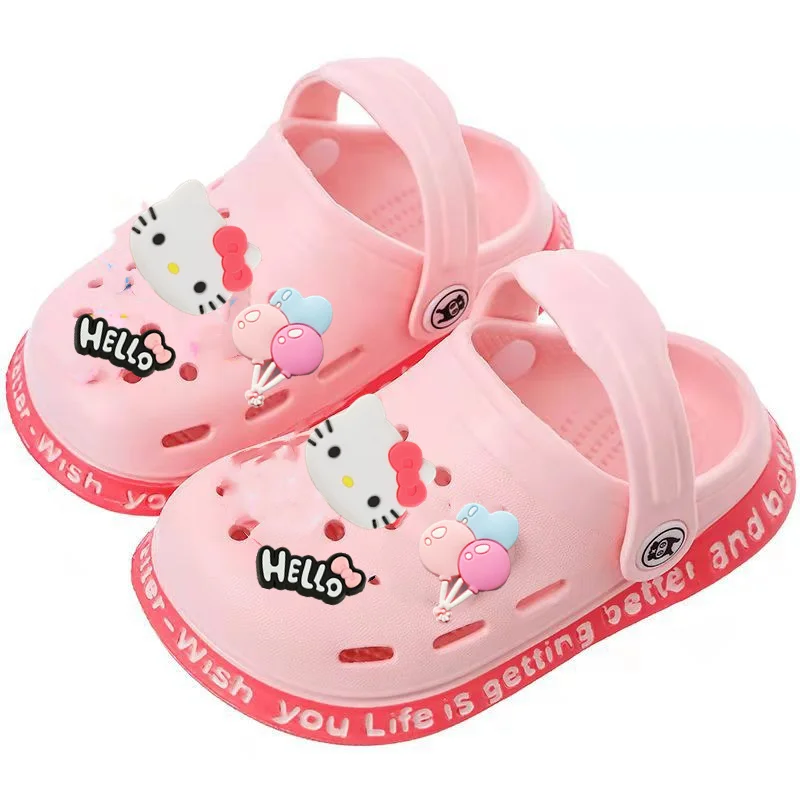 

Sanrio hello kitty kids sandals summer Baotou slippers 1-6 years old soft sole non-slip baby home baby beach shoes first walkers