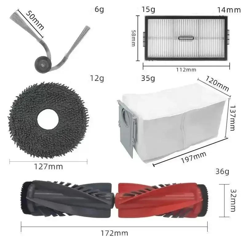 Accessories For Roborock Saros 10R/S9 MaxV Slim/G20S Ultra Parts Main Side Brush Mop Hepa Filter Dust Bag Robot Vacuum Cleaner