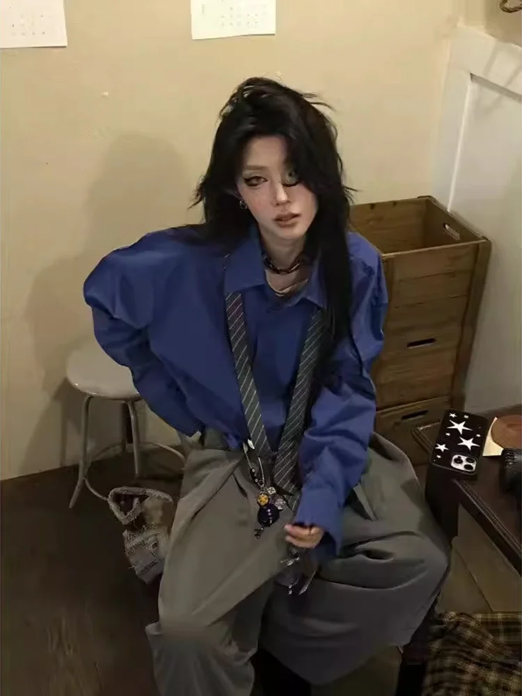 

Blue Anti-Wrinkle Long Sve Casual irt for Men Spring Season Cleanfit Loose Fit Button down Cotton 00% irt