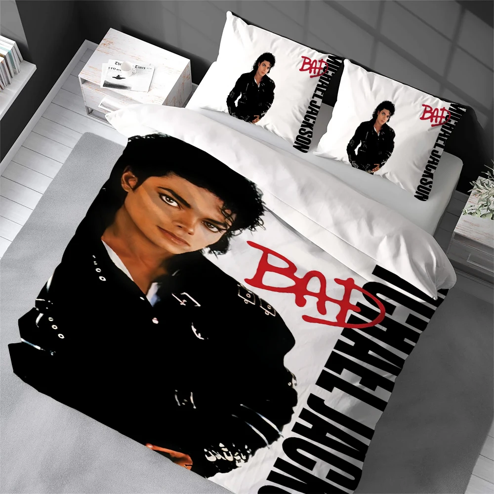 Singer M-Michael Jackson Dangerous Duvet Cover Set Home Style Bedding Soft Laundry Cotton Bed 3 Piece Set Student Dormitory Gift