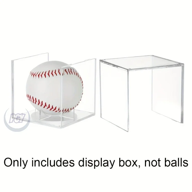 1/3/4/8pcs Acrylic Baseball Display Case Transparent Square Baseball Display Box Autograph Golf Collection Box with Stand Clear