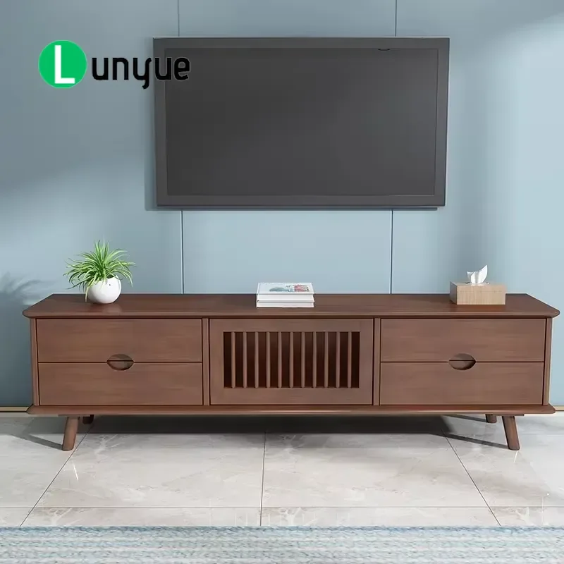 Nordic Solid Wood TV Cabinet Modern Minimalist Design Storage Locker for Home Hotel Villa Apartment Furniture