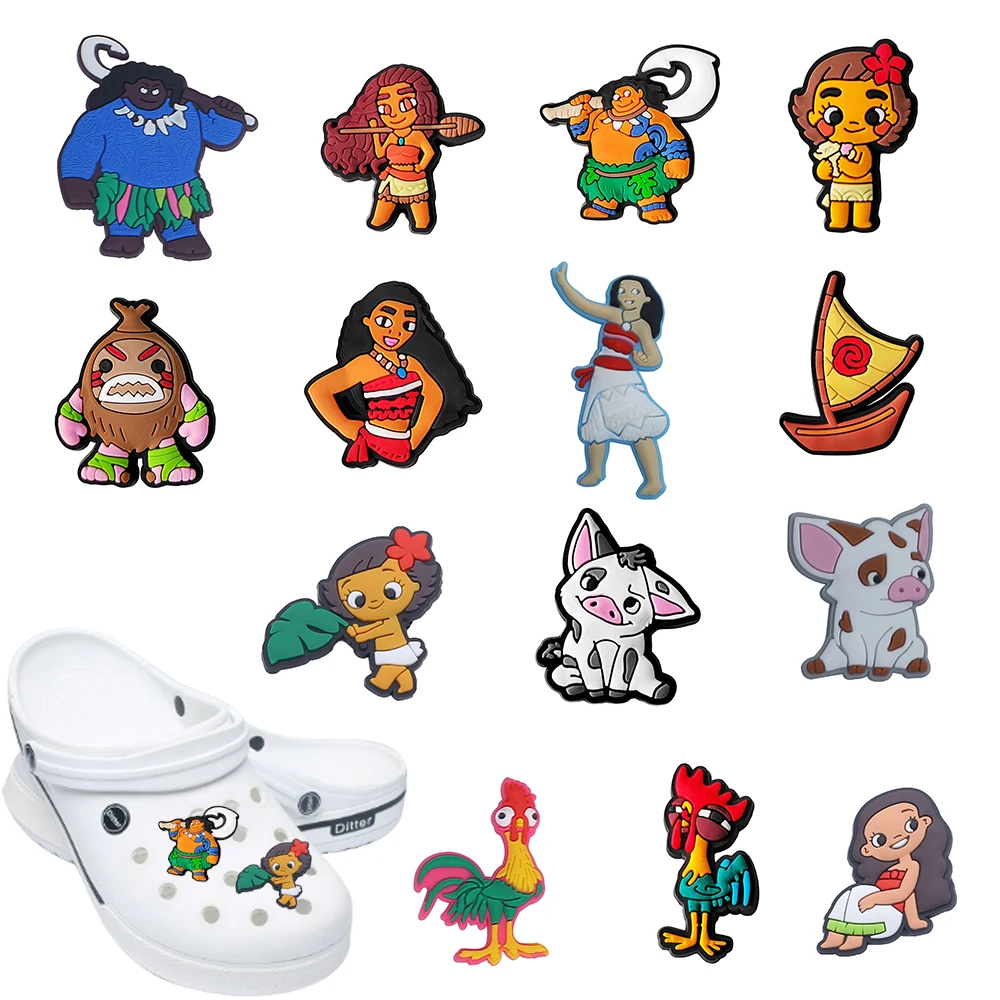 Лидер-продаж-1-14-шт-серия-disney-moana-подвески-для-обуви-из-ПВХ-детские-аксессуары-подходят-для-сабо-украшения-для-обуви-из-ПВХ-пряжки-подарки