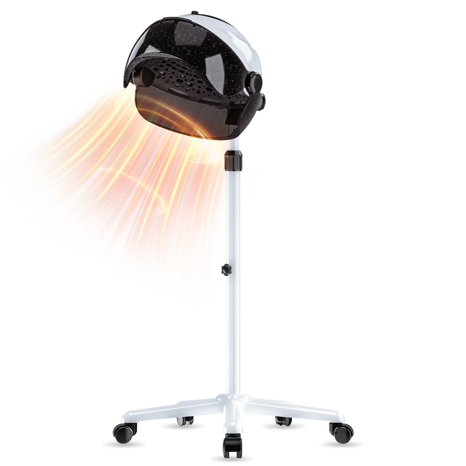 

Adjustable Height Rolling Bonnet Hair Dryer, 3 Temp & Timer for Salon Home Use