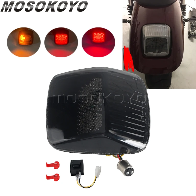 For Harley Softail Deuce FXSTDI FXSTDI FXSTD V-ROD VROD Street Rod LED Brake Tail Light Rear Lamp Integraed Turn Signal Lights