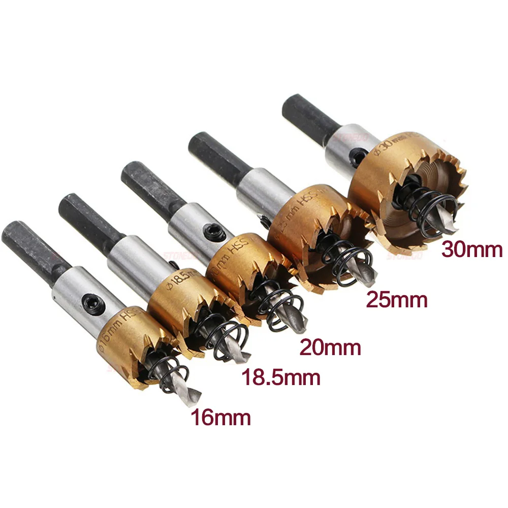 STONEGO 1PC Hole Saw Cutter Drill Bits High Speed Steel Hole Saw Drill Sheet Metal Reamer Hole Opener Tools 16/18.5/20/25/30mm