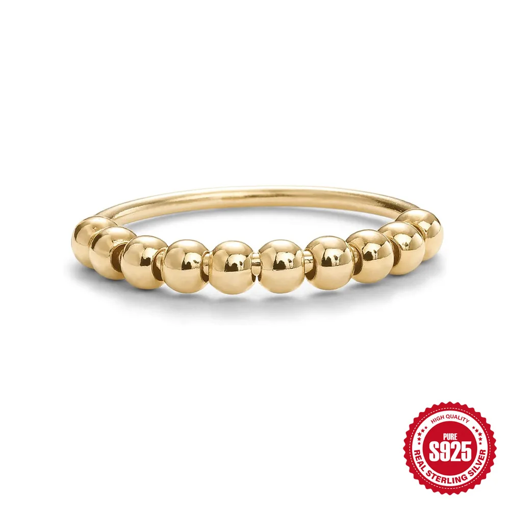 

Dawn's Jewel S925 Sterling Silver Rotating Decompression Bead Ring Anxiety Bracelet