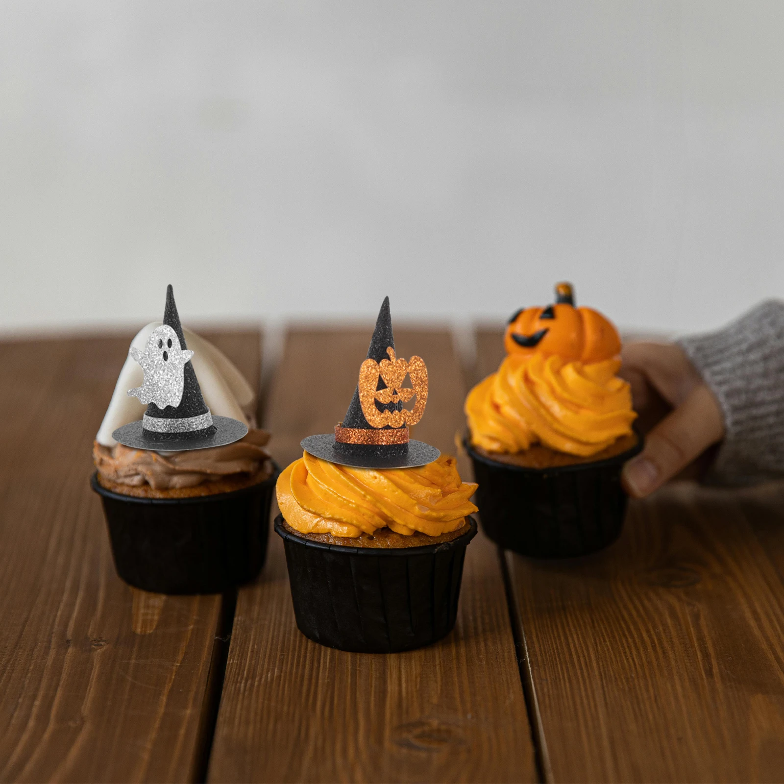 

24 Pcs Halloween Party Decorations Miniature Hat Witch Bottle Topper Wine Toppers Cupcake Table Wizard Hats for DIY Crafts Cap
