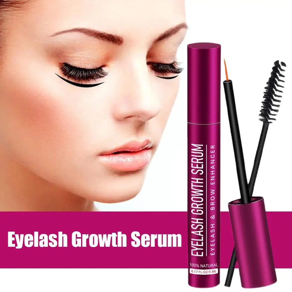 5ml 속눈썹 성장 세럼 듀얼 엔드 브러쉬 속눈썹 및 눈썹 강화제 더 길고 풍성하고 건강한 속눈썹 영양 트리트먼트