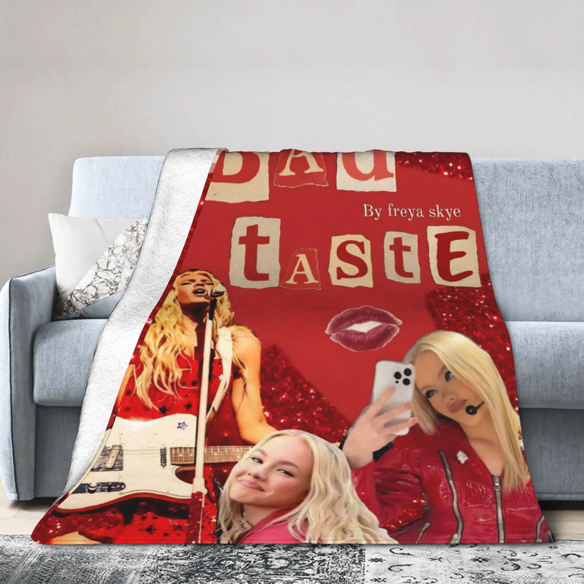 Bad Taste Freyas Singer Skyes  Fuzzy Blankets  Vintage Throw Blankets for Bed Sofa Couch 150*125cm Quilt