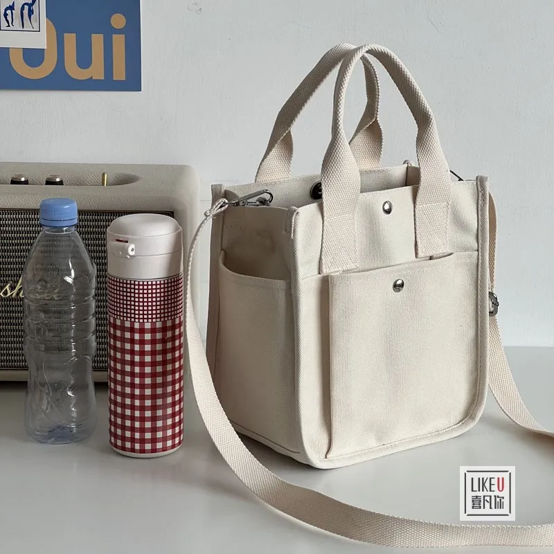 Bolsos cruzados de lona para mujer, bolso de mano informal de Color sólido, bolso de hombro de diseñador de marca, bolso de hombro simple para niña