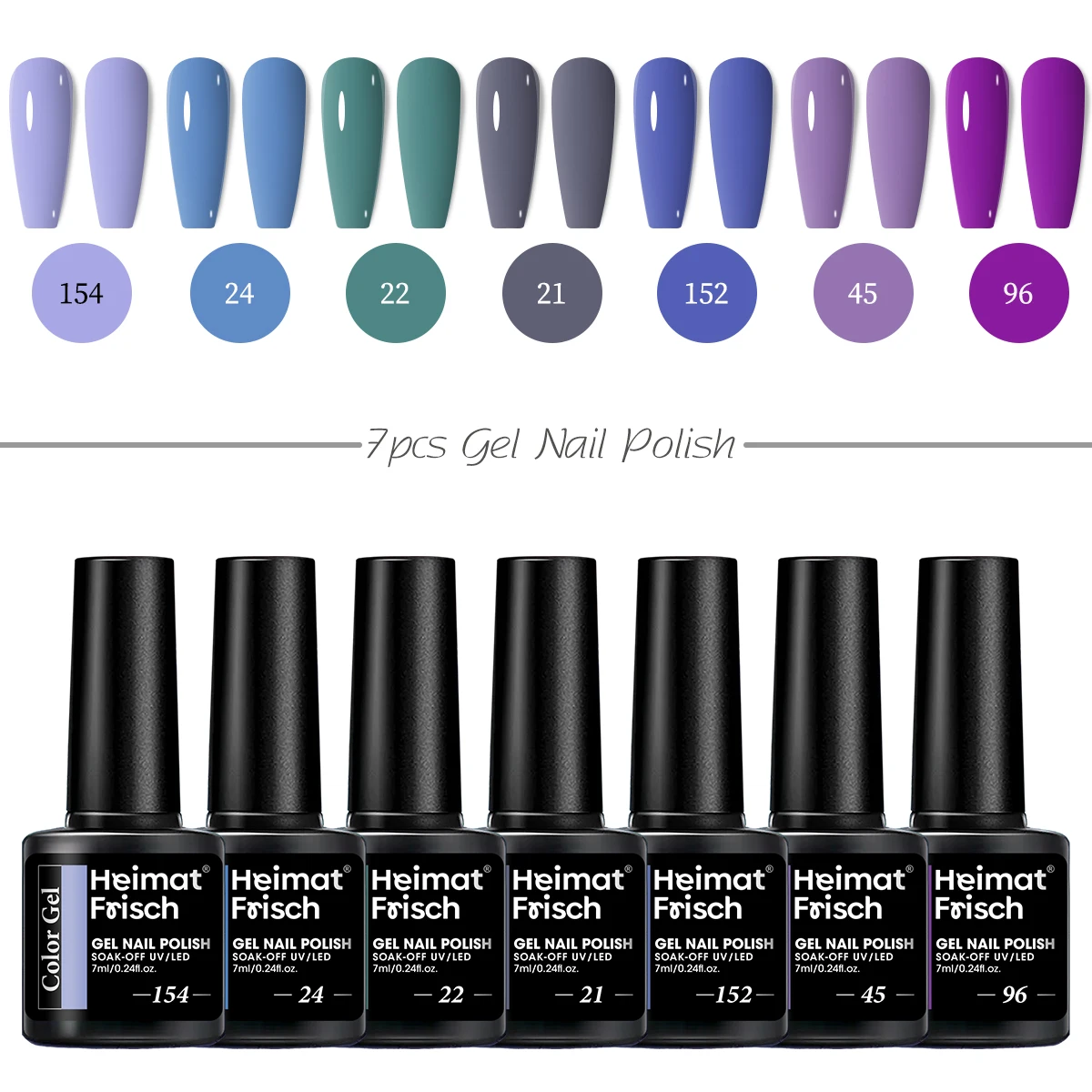 

7-piece set nail polish LED gel alcohol free fashion salon nail DIY
