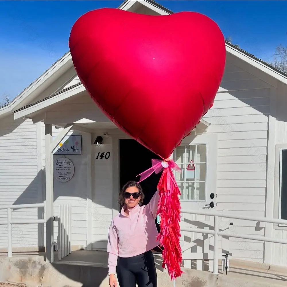 1/2 Stück riesige Herz-Luftballons, 60 Zoll, große rote herzförmige Heliumballons für Hochzeit, Geburtstag, Verlobung, Valentinstag-Dekoration – Detail 4