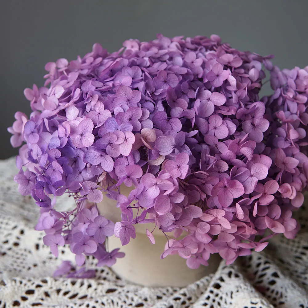 Gradient Color Preserved Hydrangea Home Decoration Wedding Decoration Small Leaf Anna Hydrangea Epoxy Handmade DIY Material image 3
