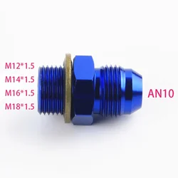 Mannelijke M12 P1.5 M14 * 1.5 M16 x 1.5 M18*1.5 naar 10an an10 een 10 mannelijke adapter adapter Fitting