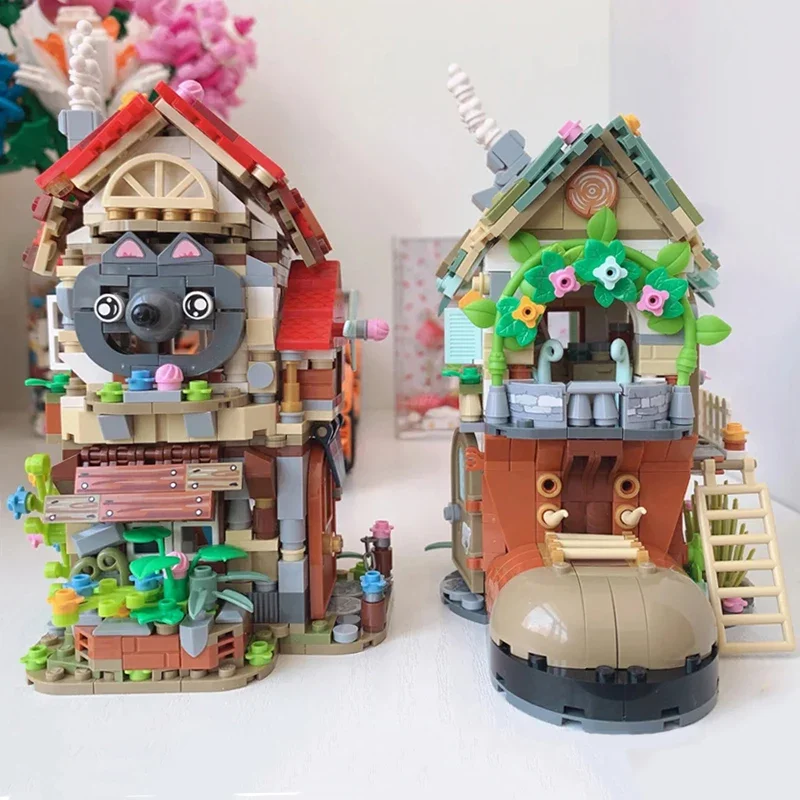 LOZ World Architecture Forest Log Cabin Wolf Shoe House Dog Rabbit Garden 3D Mini Blocks Bricks Building Toy For Children No Box