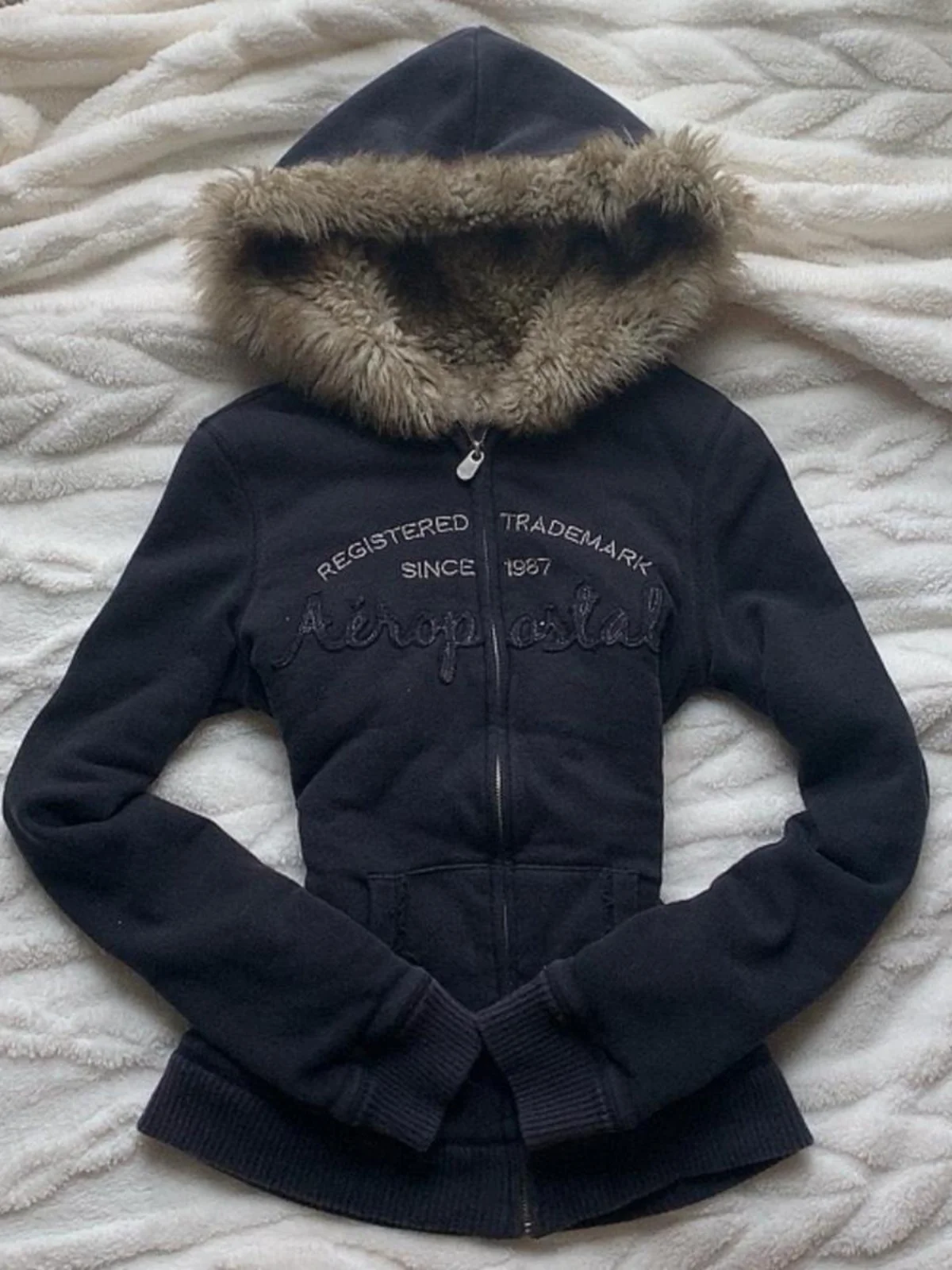 

Новая женская зимняя куртка-худи Bla Fce Lined 2025 года в американском ретро-стиле, с длинными рукавами, на молнии, из хлопка