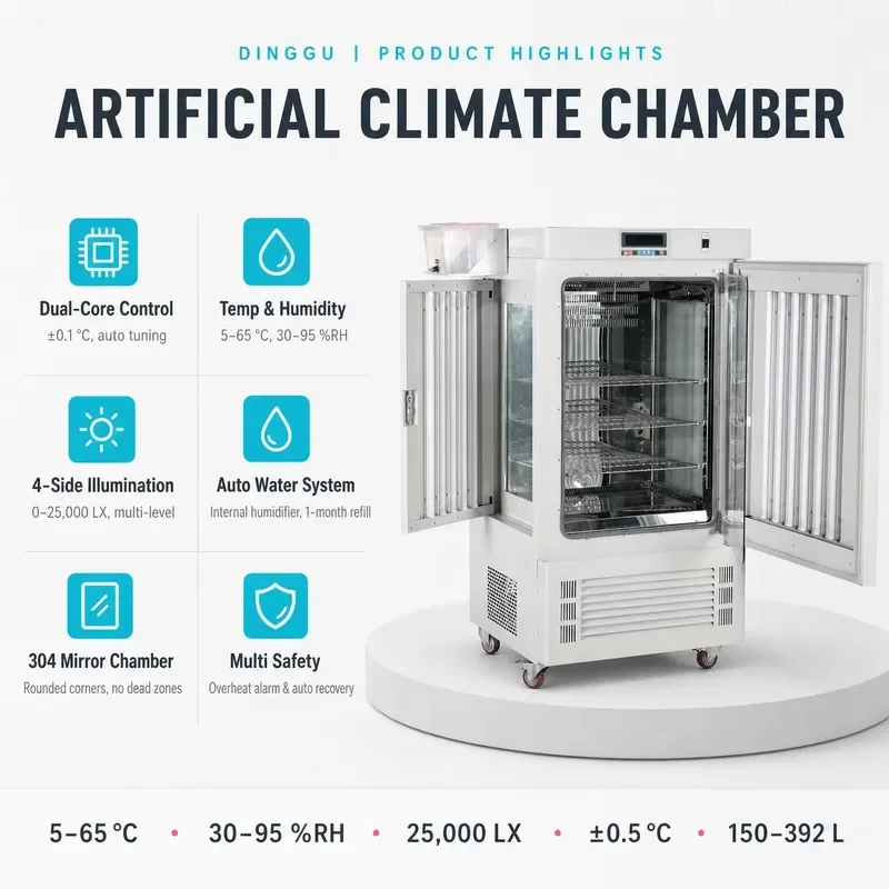 Light Incubator for Seed Germination Plant Breeding Flower Cultivation Laboratory Temperature Humidity Programmable
