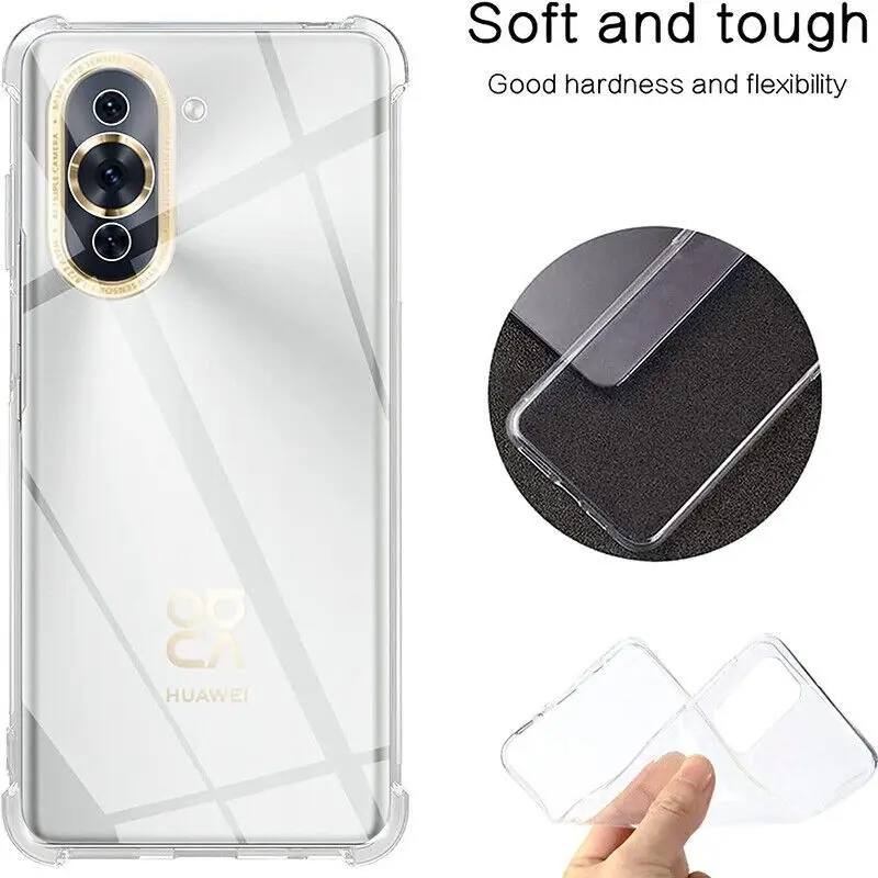 New Transparent TPU Case for Huawei Pura 70 Pro Ultra Nova 12i 12S 12 SE 11 11i Protective Cover Shockproof Bumper Fundas Coque