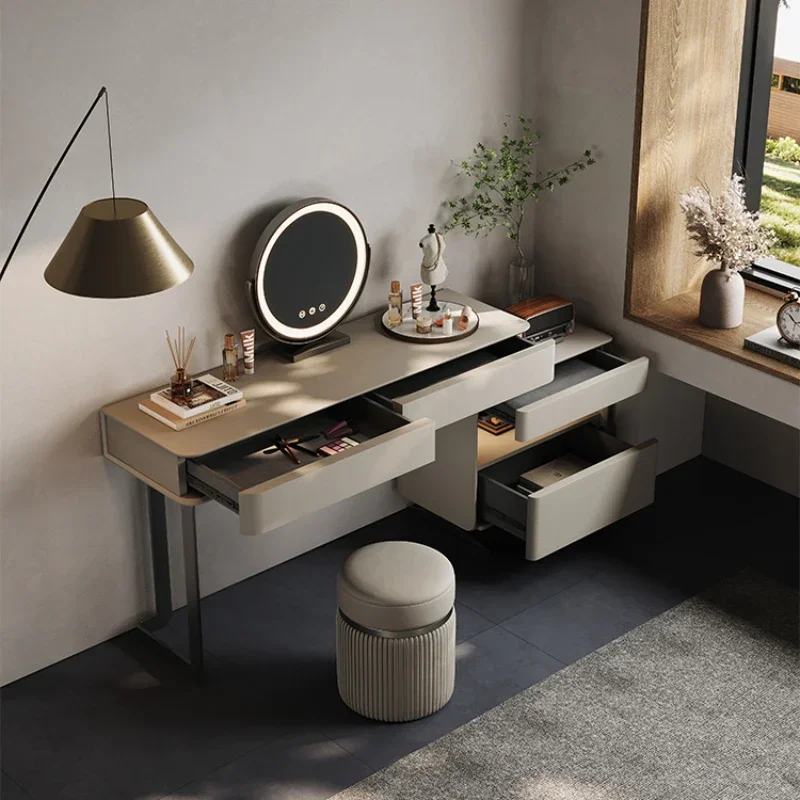 

Luxury Storage Wood Vanity Table Mirror Stool Luxury Bedroom Dresser Organizer Beauty Comfortable Schminktisch Trendy Furniture