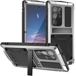 Camera+Screen Protective Glass Case for Samsung Galaxy S25 Ultra S24 S23 S22 Plus S21 FE Note 20 Heavy Metal Shock proof Cover