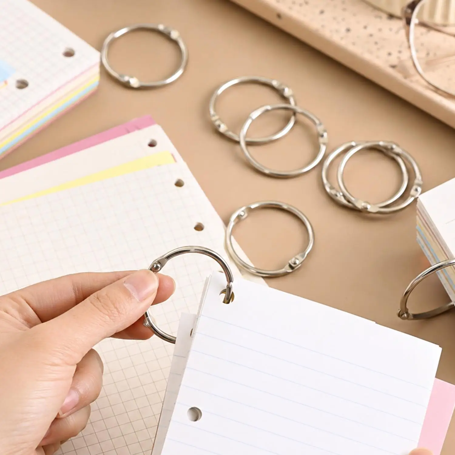10pcs Multifunctional Loose-leaf Notebook Metal Binder Rings