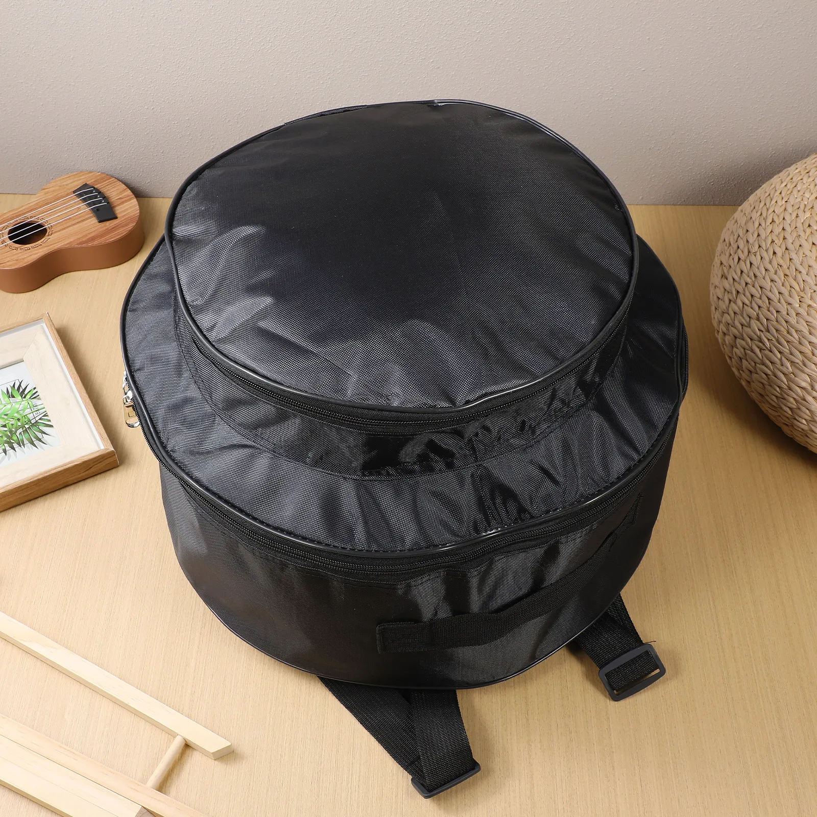 Lightweight Snare Drum Storage Bag High-Density Oxford Fabric Padded Protection Separate Compartment for Drumsticks Snare Drum