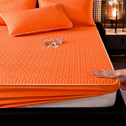 Coprimaterasso addensato Tappetino in lattice trapuntato Copriletto imbottito Copriletto con angoli delicato sulla pelle 90/120/150/180/220x200 cm