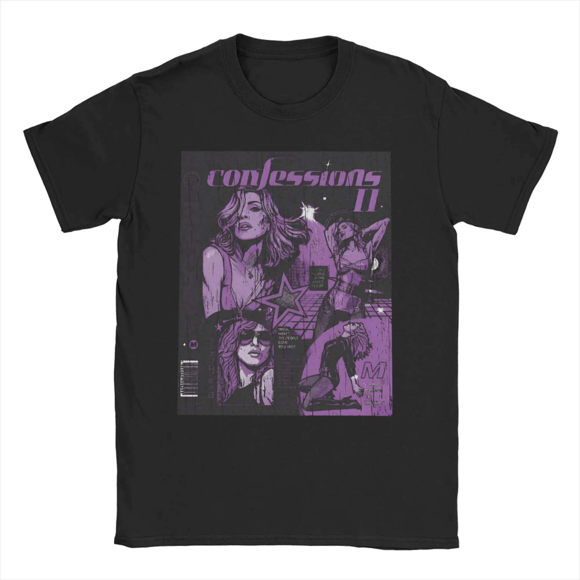 Camisetas estilo retrô MADONNAS CONFESSIONS II, masculinas e femininas, de algodão puro, manga curta, roupas plus size