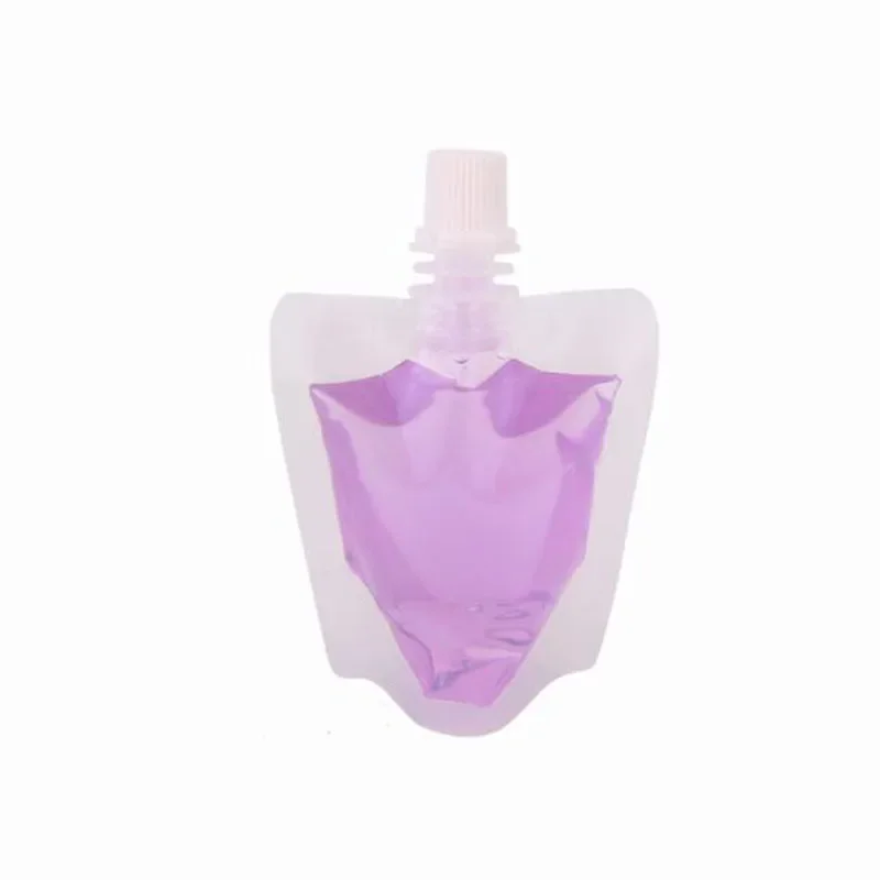 플라스틱 음료 가방 포장 주둥이 파우치, 꿀 야외 보관 가방, 20ml, 30ml, 50ml, 70ml, 소형 용량, 50 개