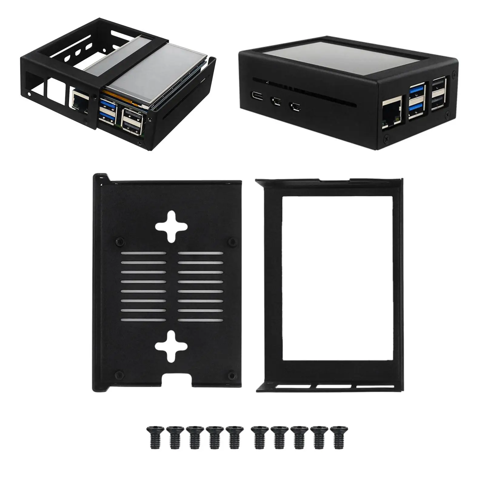 Protective Case Shell with Mounting Screws Direct Replacement High Performance Easy Install Sturdy Metal Case Hard Case for Pi5