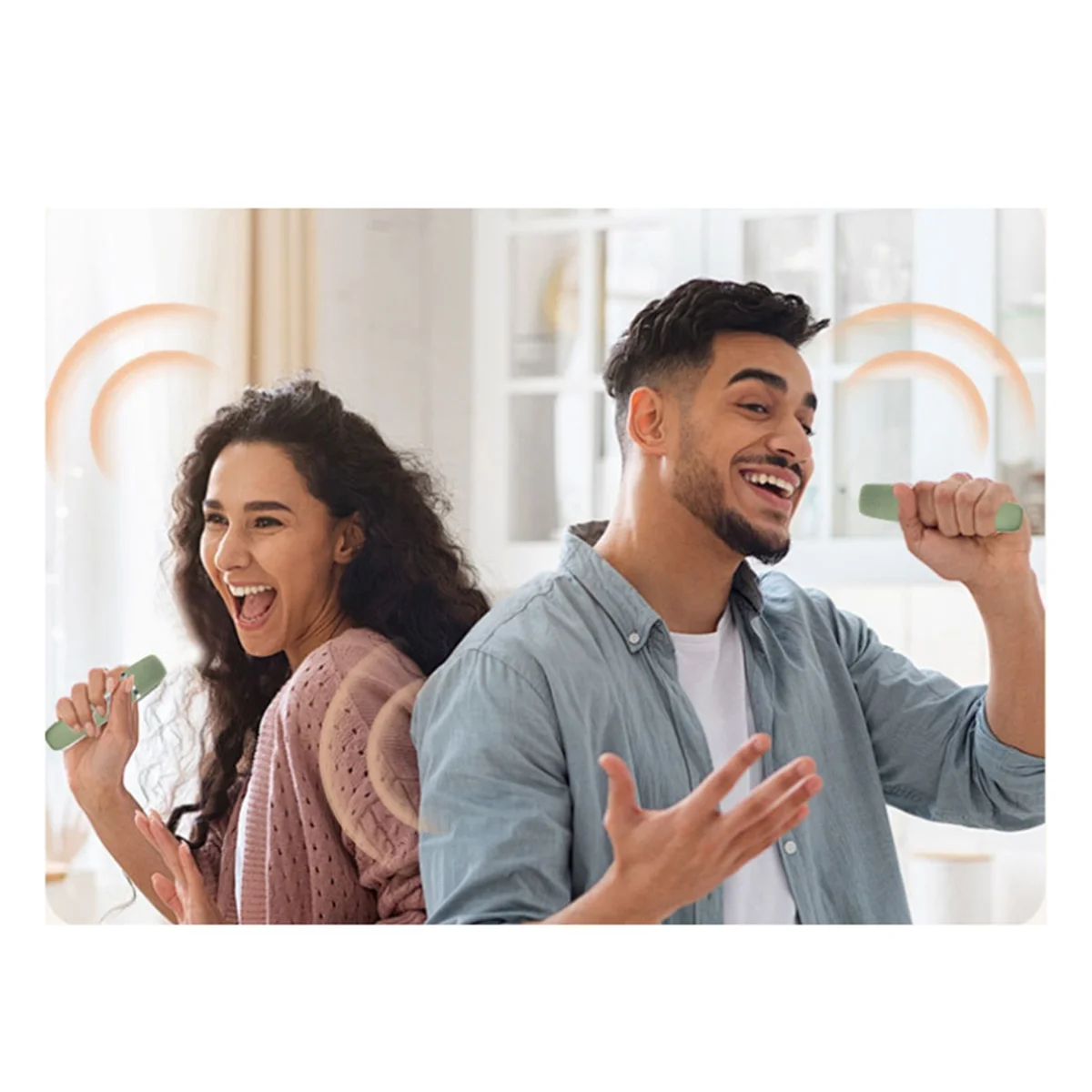 ABAB 1 in 2 Home KTV Mixer Wireless Microphone Noise Reduction Bluetooth Sound Card Microphone Sets Home Karaoke Artifact