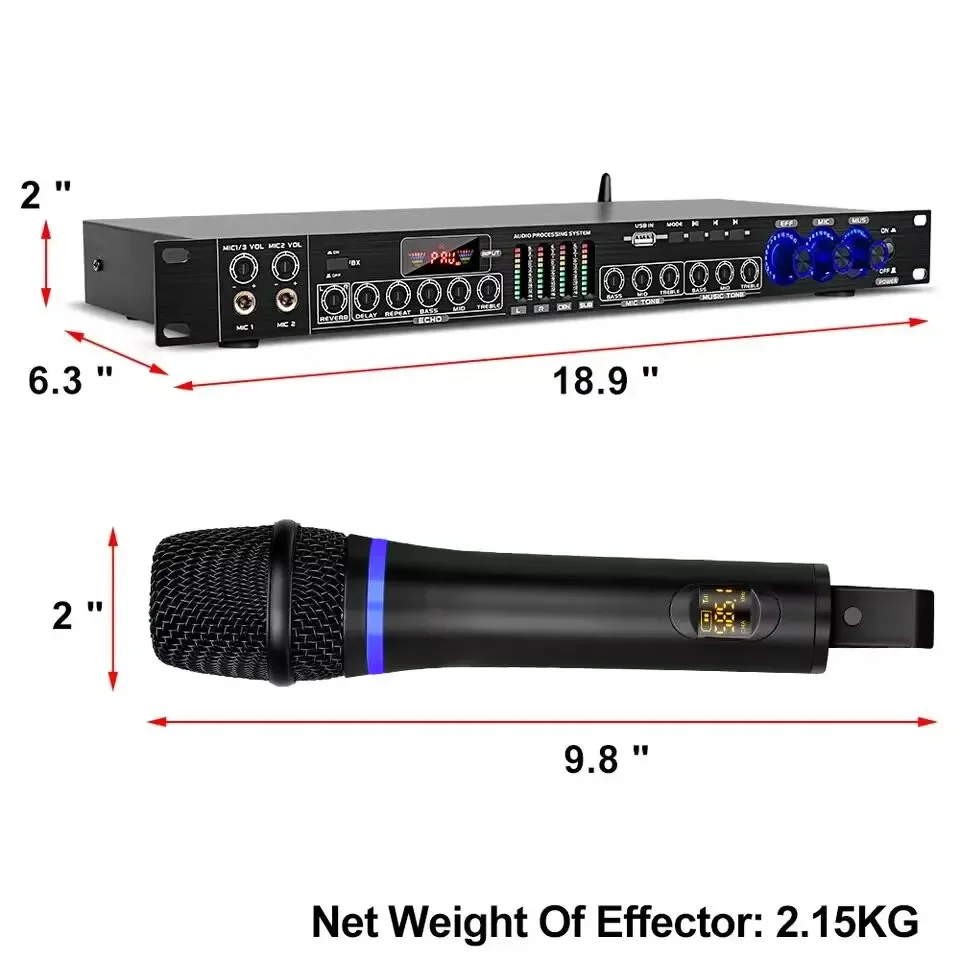 FBX-8 المهنية عرض المؤثرات الرقمية التعادل نظام الكاريوكي المرحلة الصوت المؤثر معالج الصوت #6