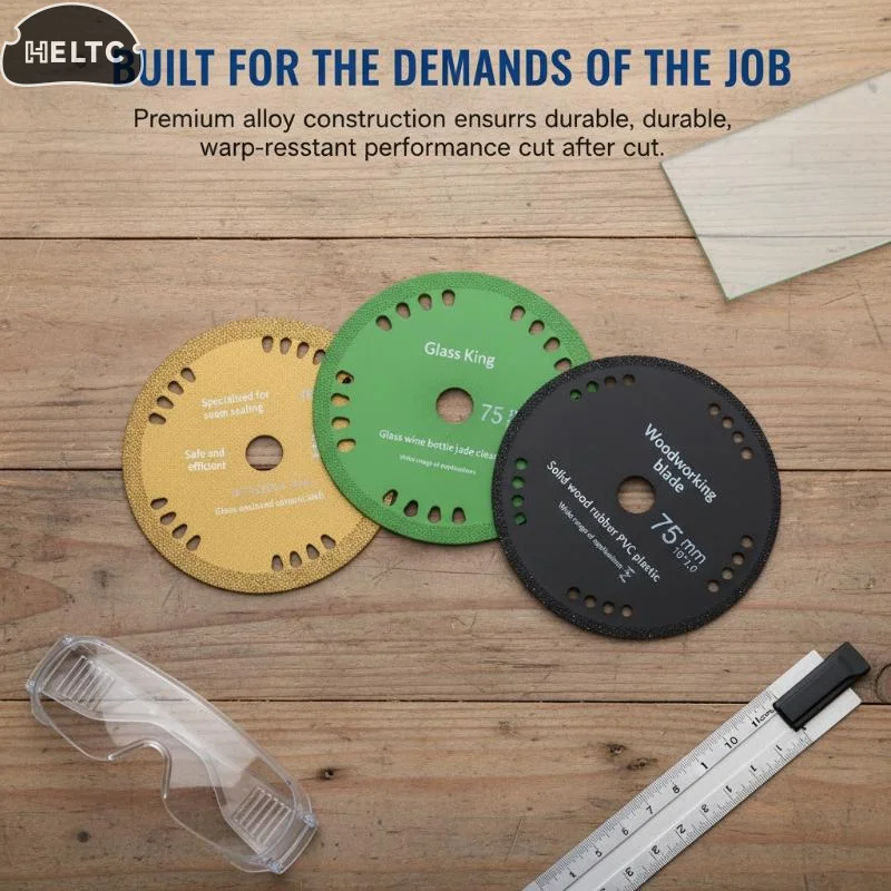 

Набор из 3 алмазных отрезных дисков 75 мм/3 дюйма, ультратонкие пильные лезвия для резки нефрита, винных бутылок, керамики, полировальные лезвия для угловой шлифовальной машины