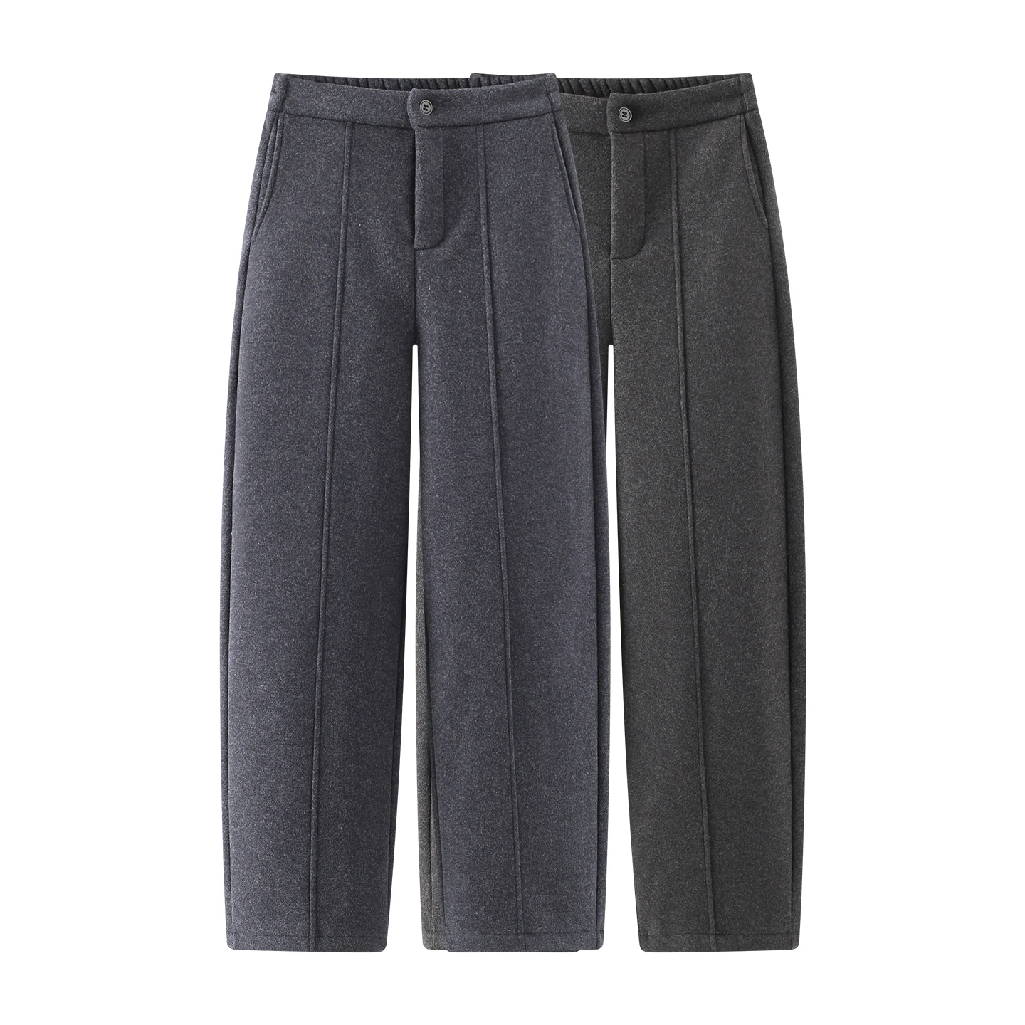 

High Waist Thiened Fce Woolen Straight Leg Casual Pants Simple Faionable Winter Trousers for Women Casual Wide Leg Pants