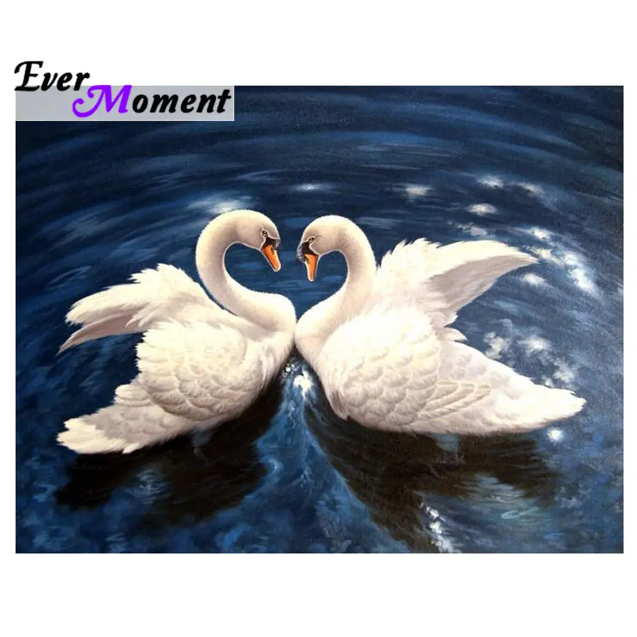 

Swan Lover Wedding Gift Mosaic wall picture Ever Moment square diamond painting full diamond embroidery ASF627
