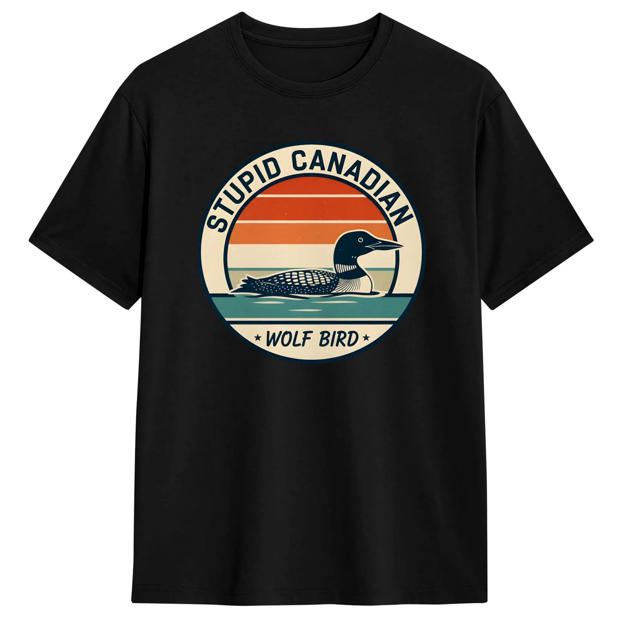 Stupid Canadian Wolf Bird Heated Rivalry T-Shirt for Men Amazing Cotton Tees Crew Neck Short Sleeve T Shirts Unique Clothing