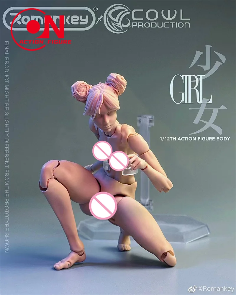 Original segunda edição romano x cowl 1/12 super flexível menina conjunta corpo 15.8cm soldado feminino figura de ação boneca corpo feminino